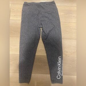 Calvin Klein Charcoal Performance Leggings Stretchy Size Medium